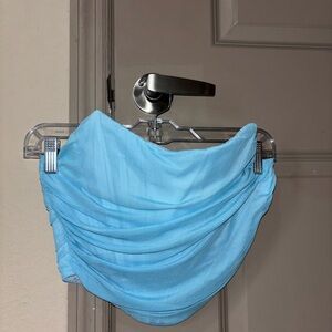 Light Blue Ruched Tube Top